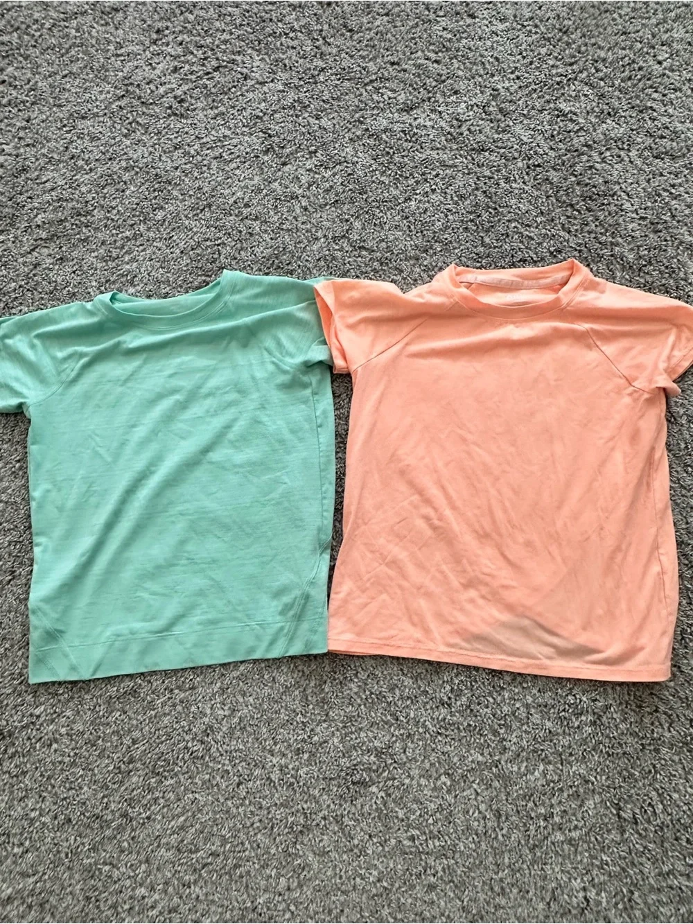 Athleta Girl Short Sleeve Tee Bundle, Girls Size M (8-10) — Teal & Peach